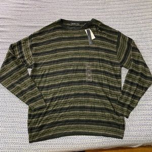 Northern Isles Mens Large Knit Sweater Wavy Striped Texture Vintage 90s Style